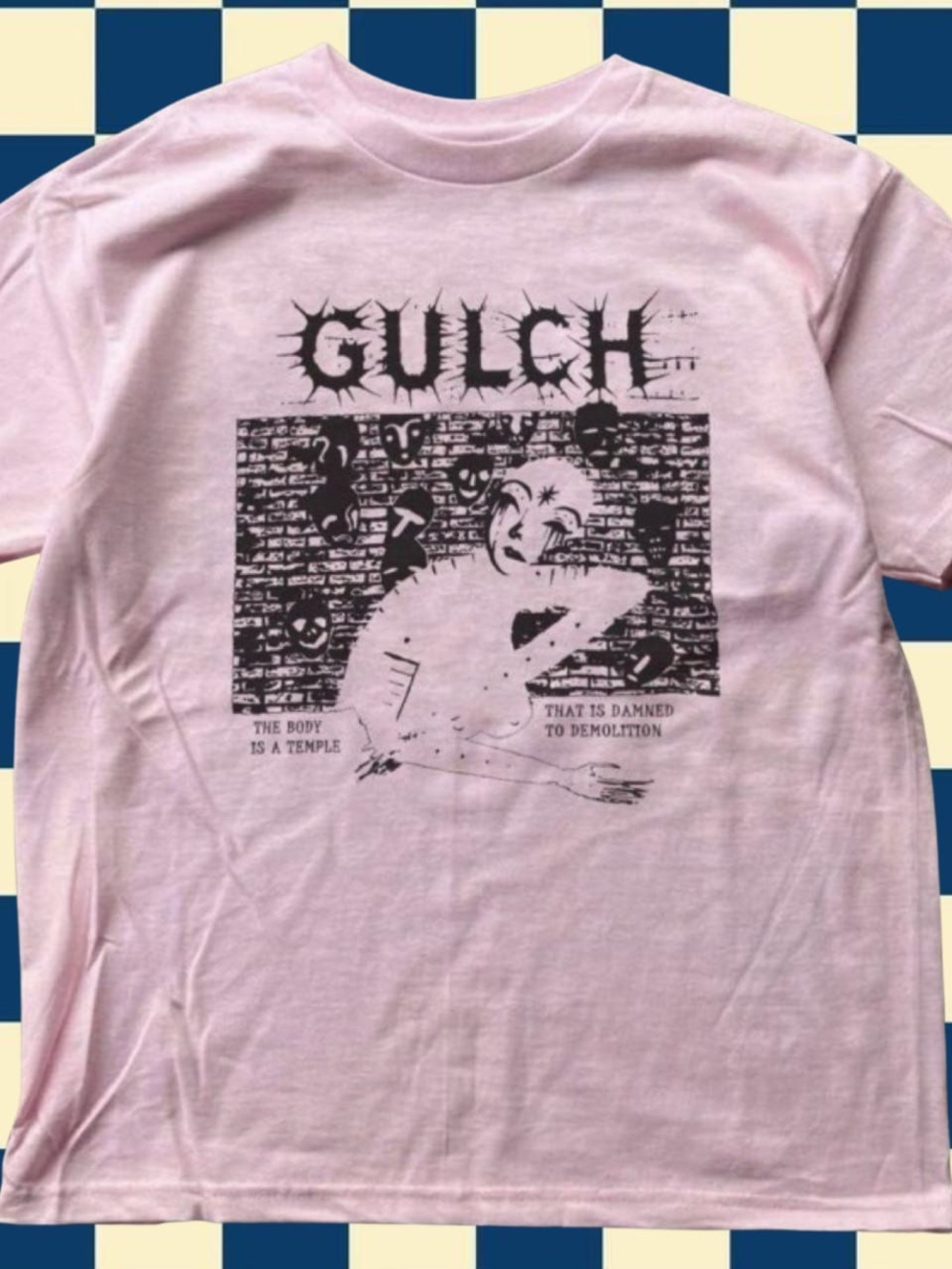 Gildan Pink Short-Sleeve Graphic Tee with Black Print